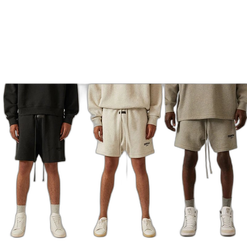 GPZ2022SS shorts plus velvet black flocked printing ESSFOG sweatshirt trendy shorts cross-border