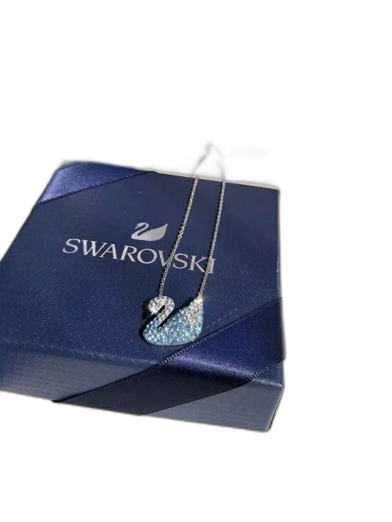 Swarovski gradient blue swan necklace
