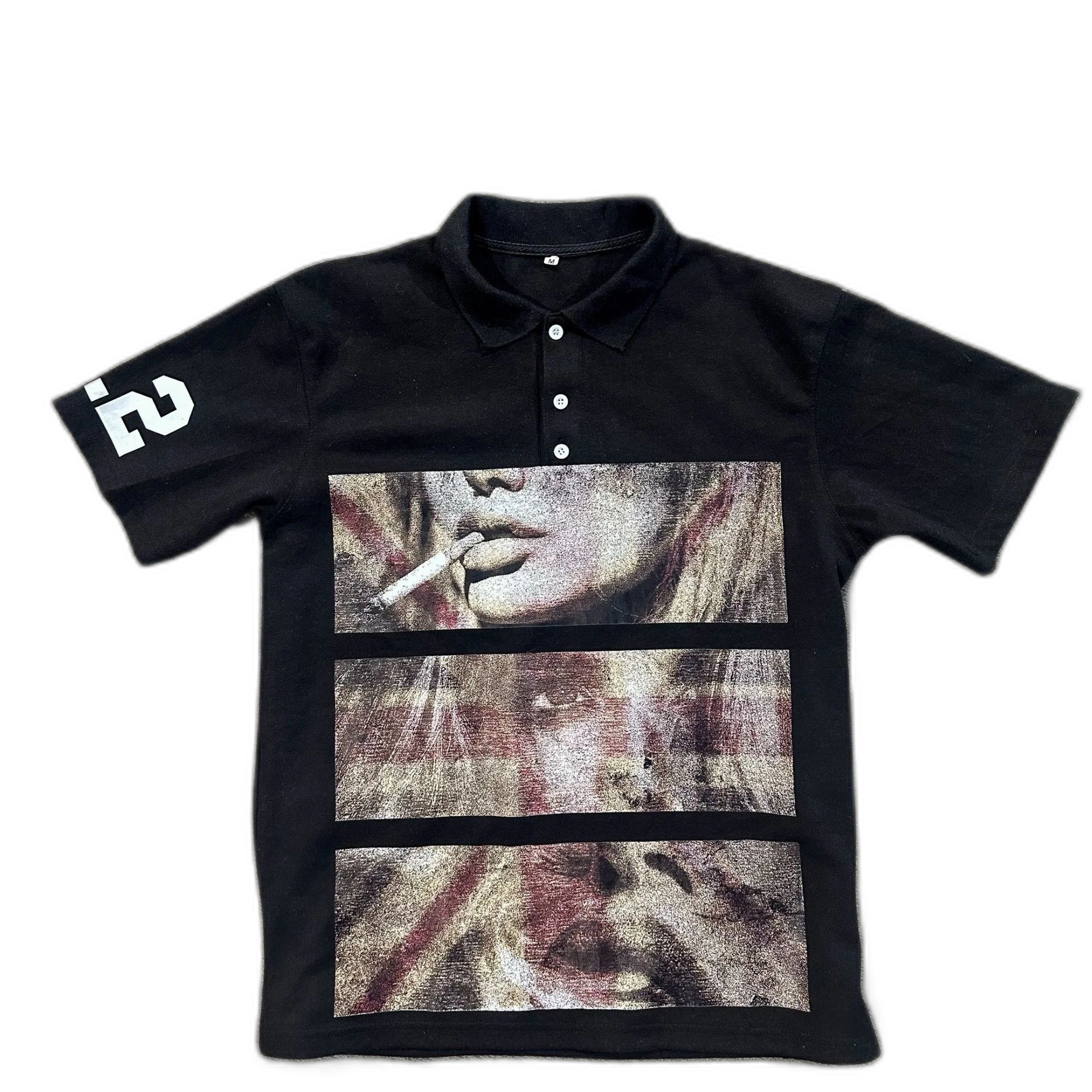 Y2K short sleeve polo shirt t-shirt printed pattern top dark goth vintage summer street wear top