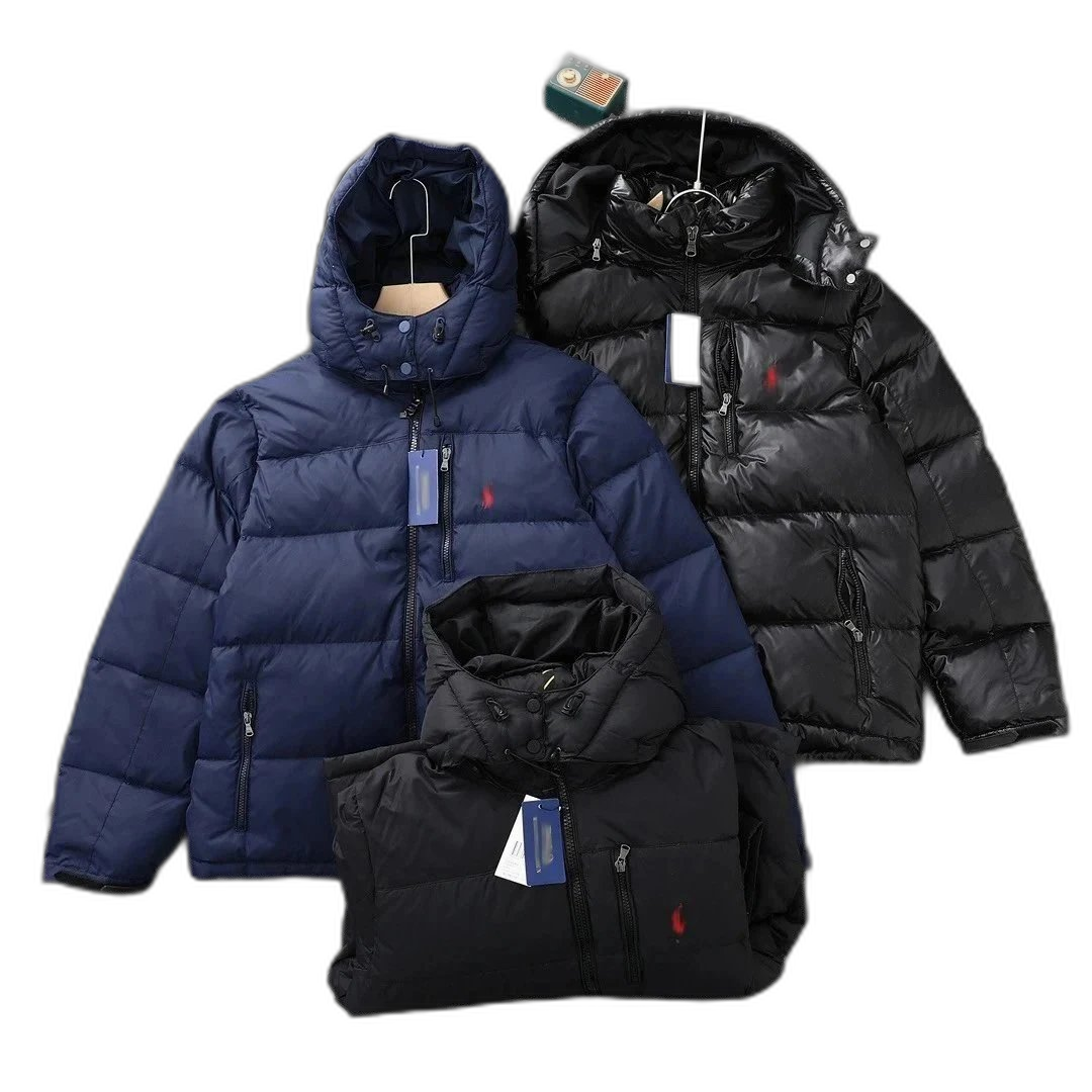 hooded detachable windproof and water-repellent warm down jacket