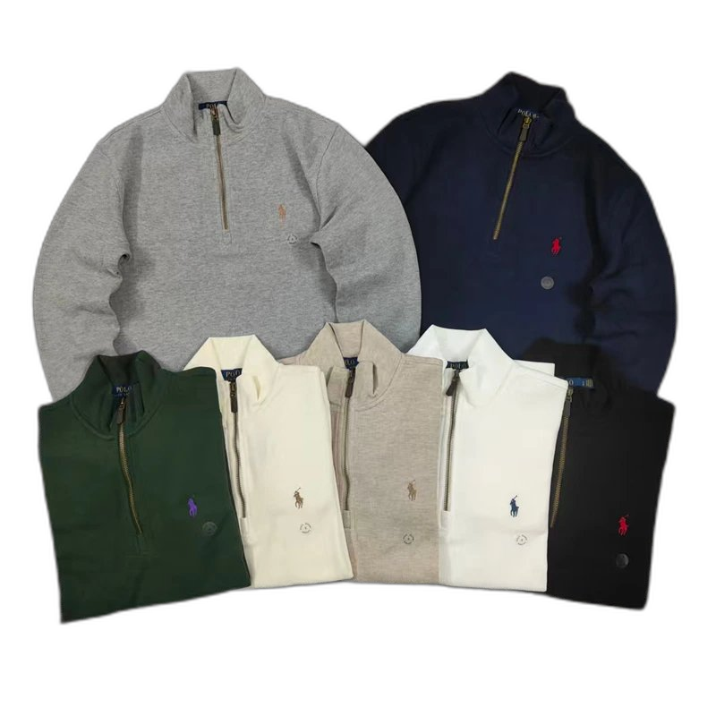 1/4 zip classic sweatshirt with veet inside pony logo half zip hoodie A