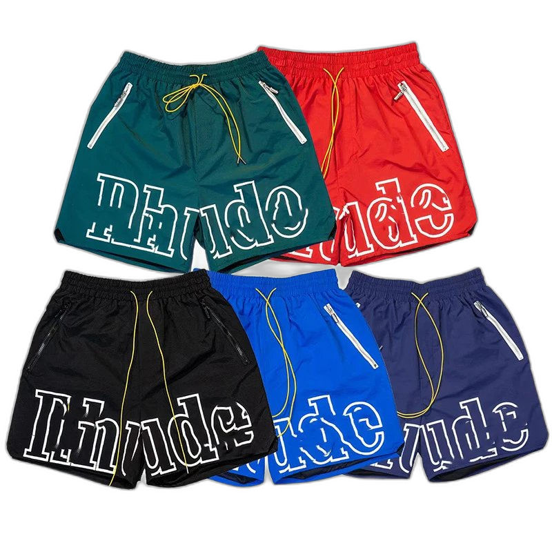 American trendy hip-hop letter print red casual shorts men’s summer loose wide-leg basketball sports five-point pants