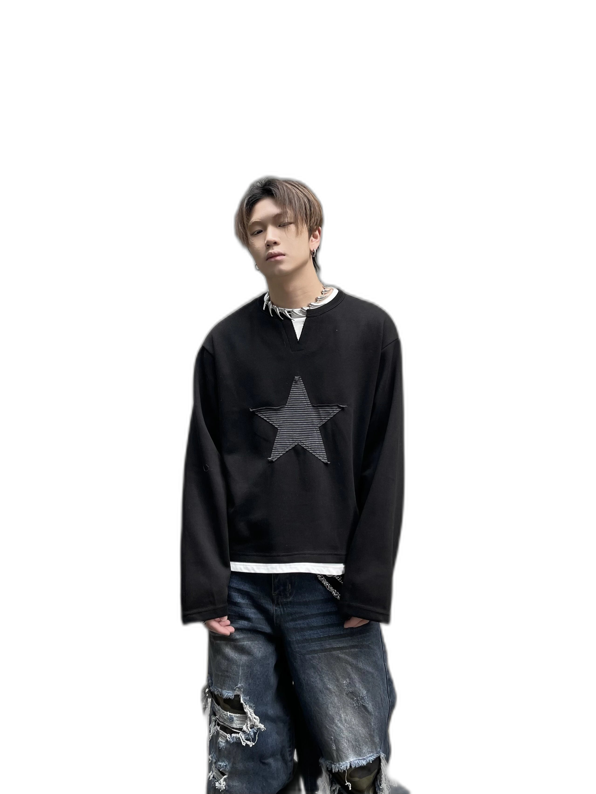 DARKFOG American Vintage Vintage Distressed Print Loose Jacket Men’s and Women’s Cleanfit Cropped Top – DARK FOG