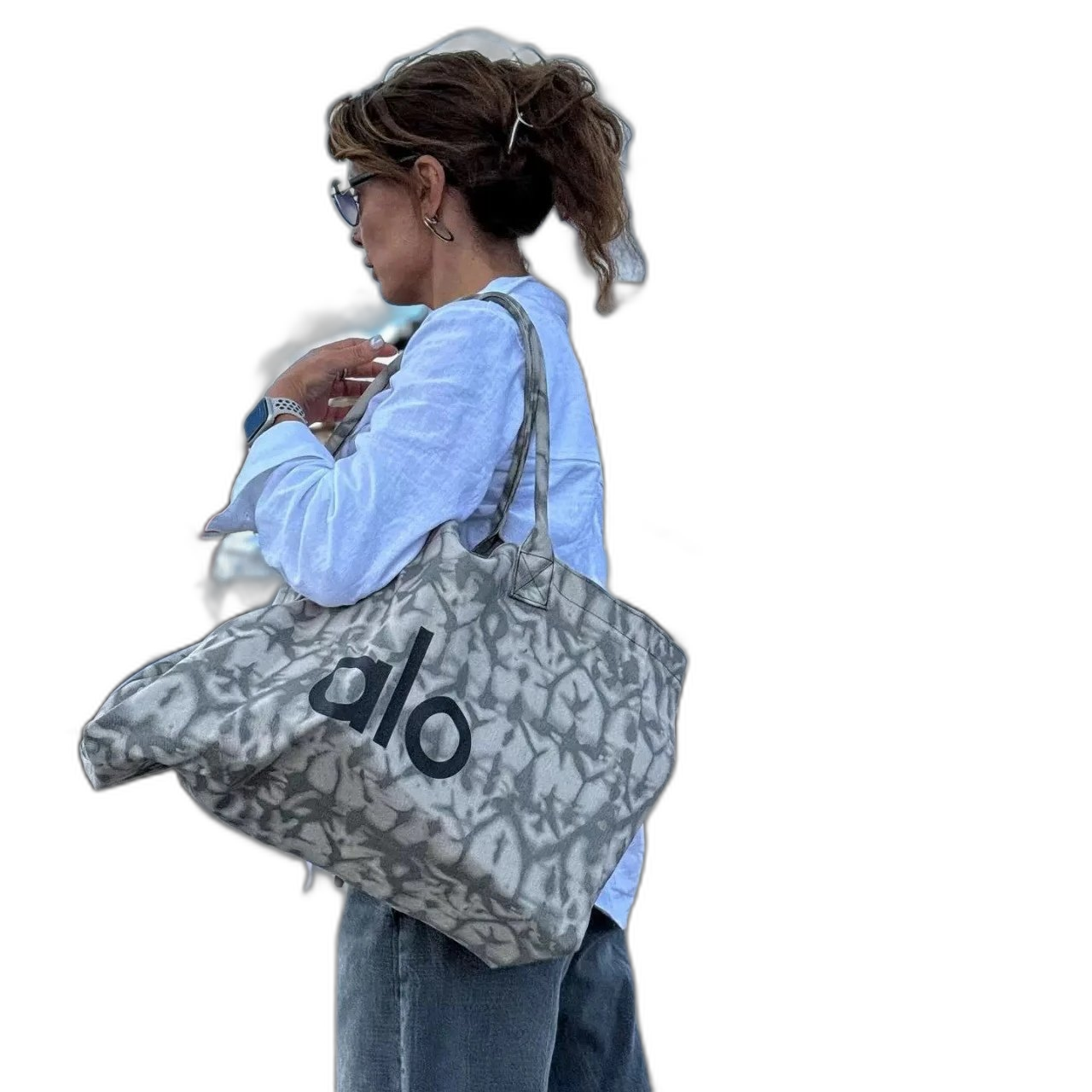 Cross-border European and American retro canvas shoulder tote bag, large capacity shopping bag, sports yoga bag, aloe delivery