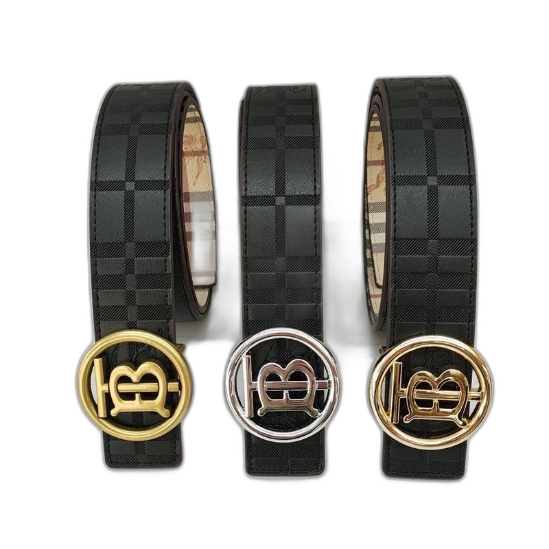 New double-sided belt, men’s belt, versatile letter, smooth buckle, Korean style, casual, stylish, high-end belt