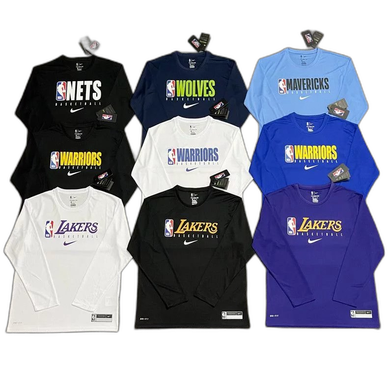 Sports quick-drying long-sleeved bottoms, Lakers Nets Warriors Clippers basketball training clothes quick-drying long-sleeve t-shirt sports