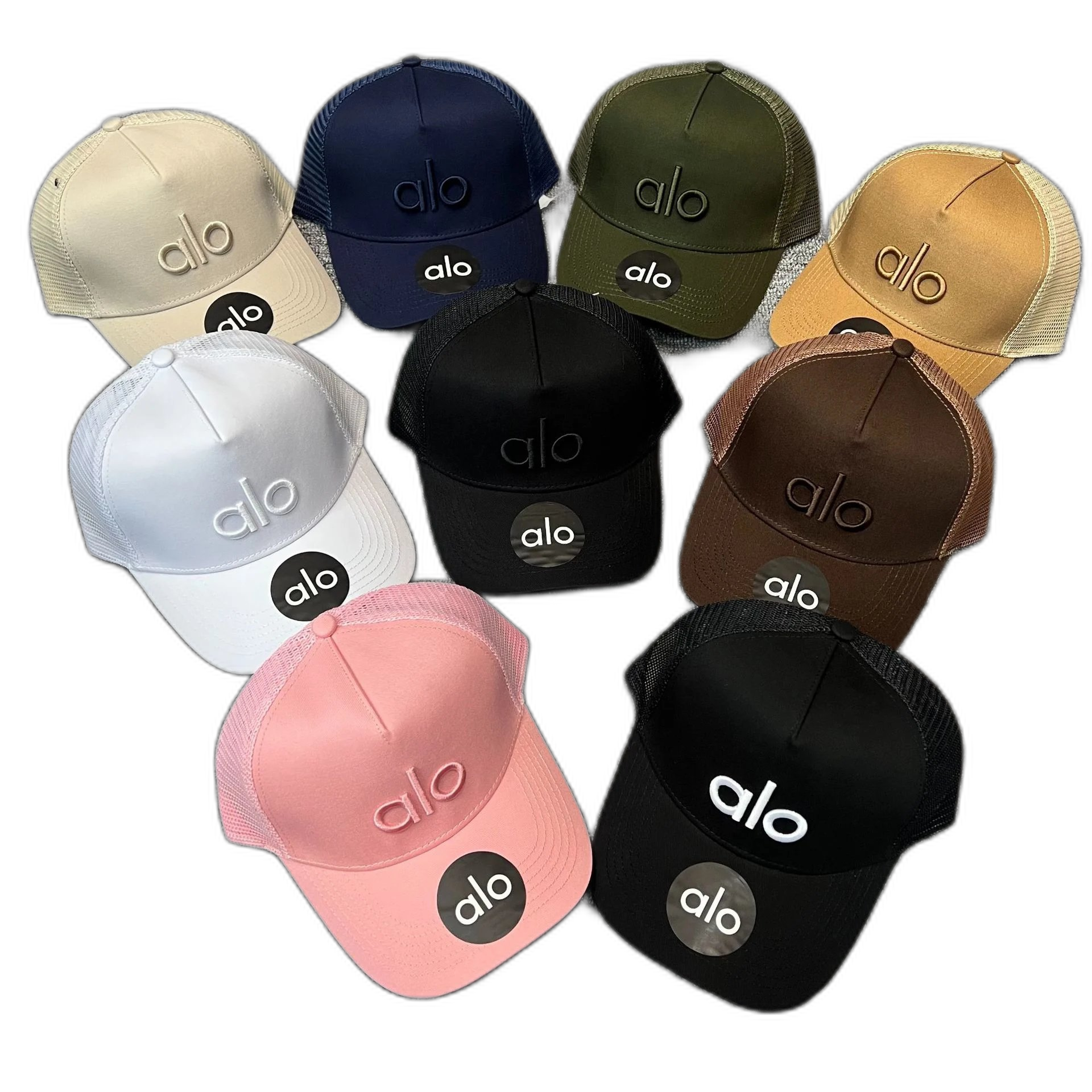 ALO new mesh hat, men’s and women’s hard top, no top baseball cap, cap, couple’s breathable sports sunscreen sun hat