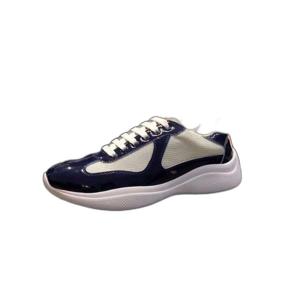 P Family Summer Stock Blue Leather Flat Heel Casual Natural Leather Low-top Trendy Shoes Round Toe Versatile Foreign Trade Shoes 8