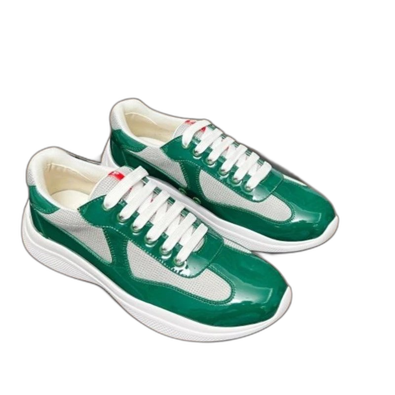 European station cross-border high-end P family patent leather bright leather fashion casual sports sneakers breathable small white shoes classic men’s shoes