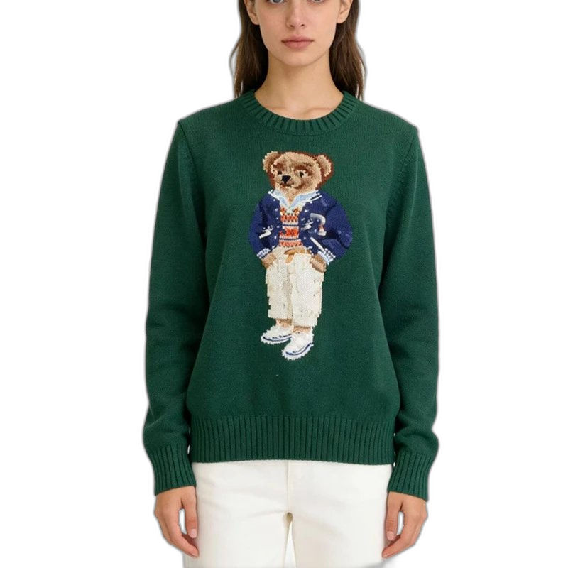 Ready delivery cartoon bear sweater letter sweater top women’s exquisite jacquard cartoon bear sweater high quality autumn and winter
