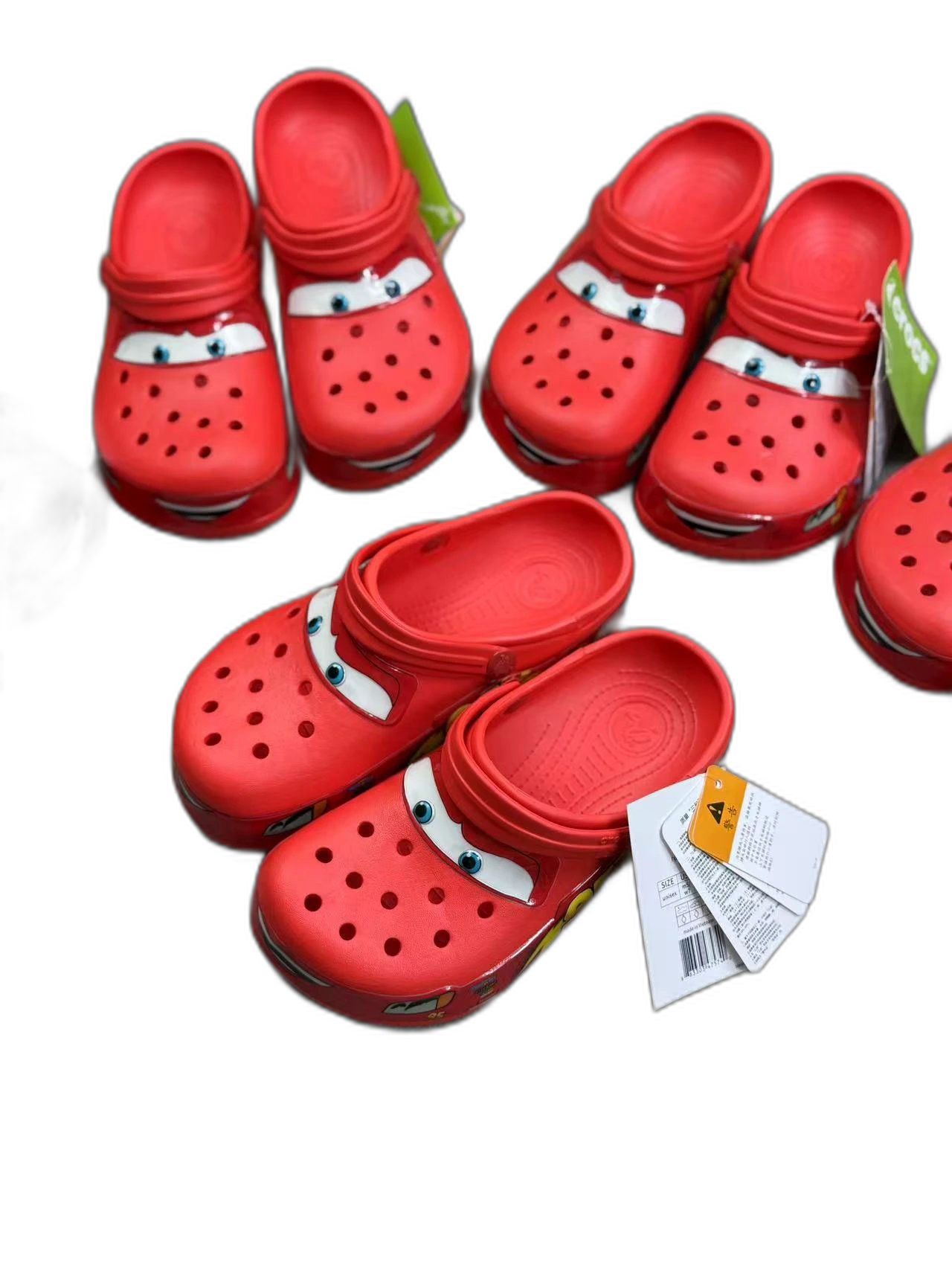 Soft bag with reinforced box, slippers, beach sandals, baotou shoes, Karoz Class clog “Lightning McQueen” casual and comfortable hole shoes