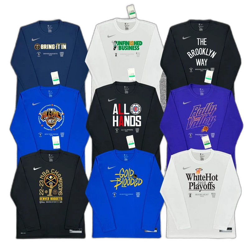 Training clothes, quick drying, long sleeve, NBA playoff basketball t-shirt, sports warm-up shooting
