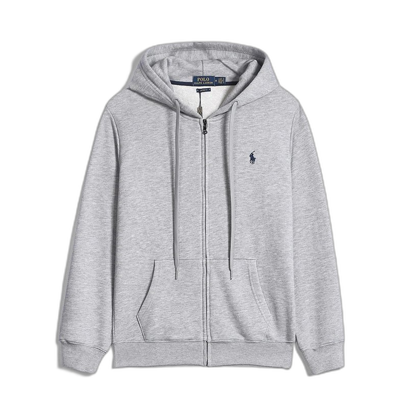 embroidered hoodie solid color jacket