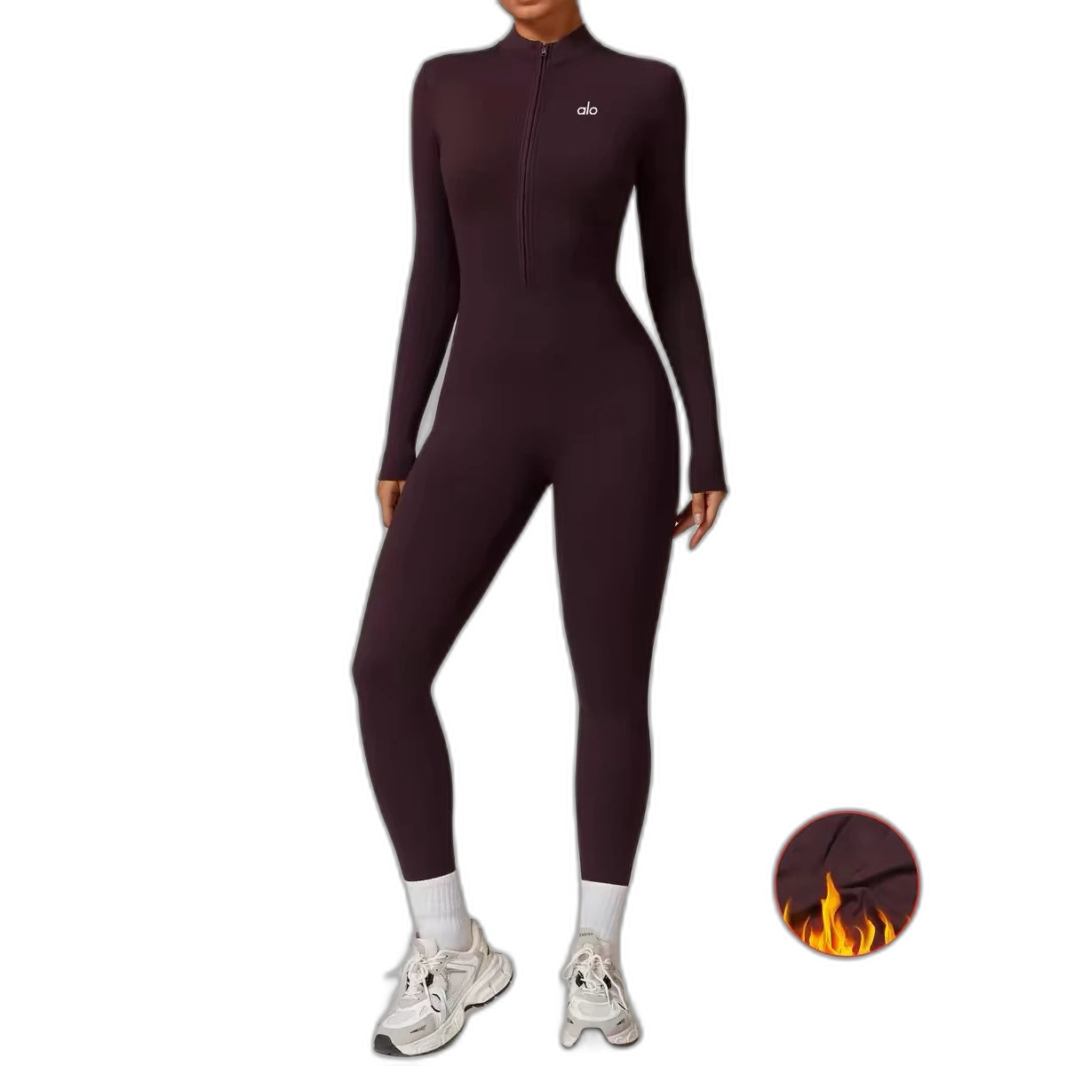 Warm fleece tight yoga suit women’s sports onesie quick-drying