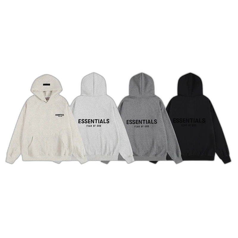 Foreign trade European and American trendy brand three-dimensional letter classic autumn and winter plus velvet loose hooded sweatshirt