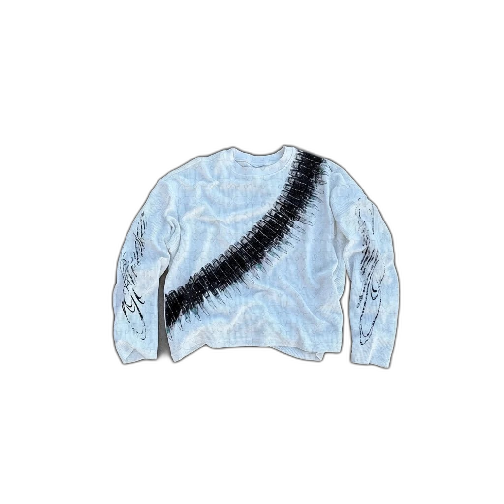 European and American Ins personality dark print round neck sweater long sleeve pullover t-shirt retro jacket street trend