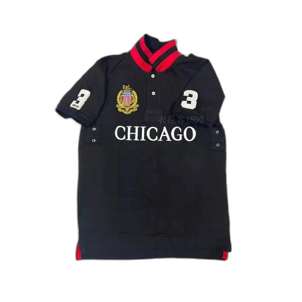 Summer Men’s Cross-border Polo Shirt Lapel Embroidered Malaysian Urban Style Casual Plus Size Top T-shirt Polo Short Sleeve