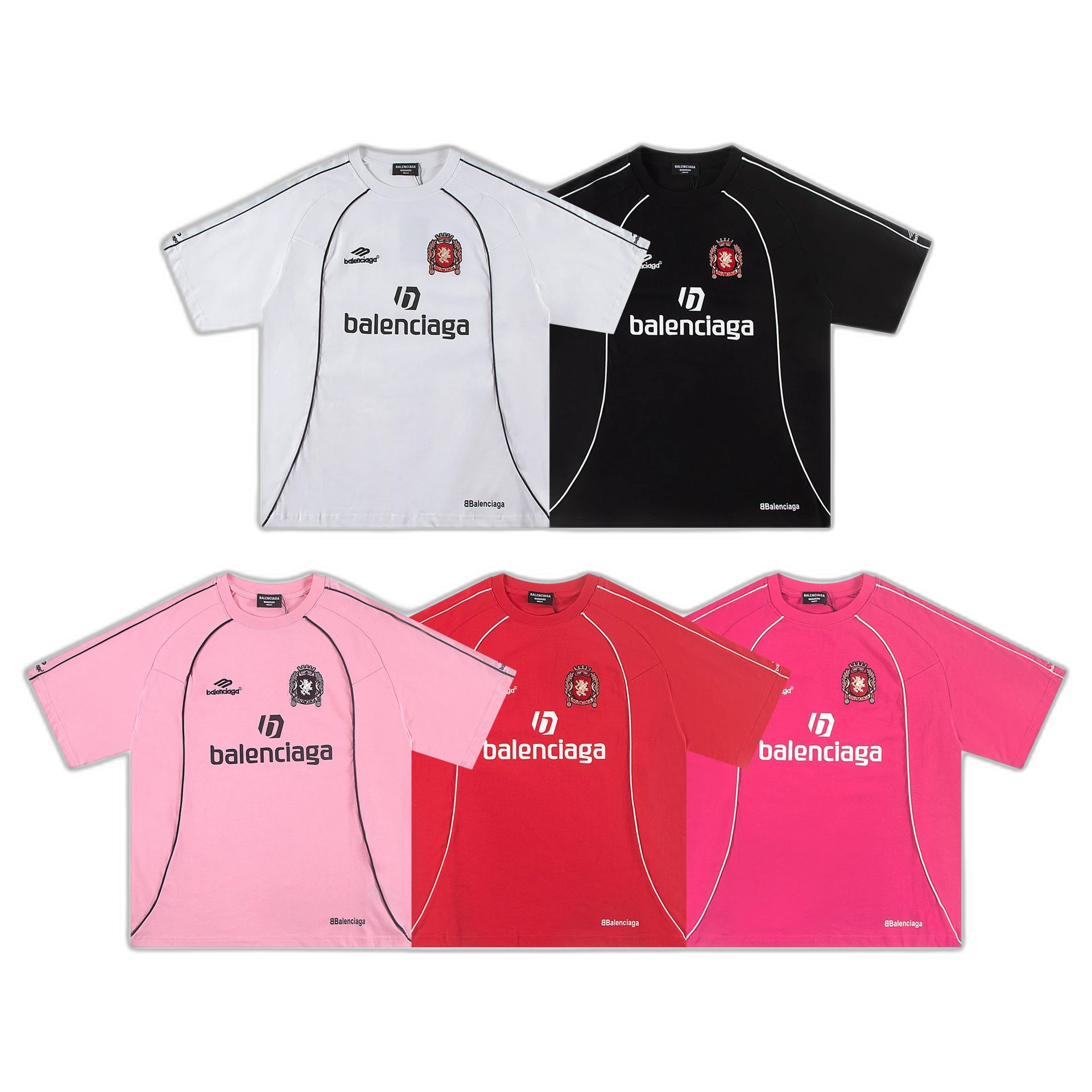 Paris B Family 2026 Spring and Summer Hot 10 Jersey Print Embroidered Round Neck Short Sleeve T Shirts for Men and Women