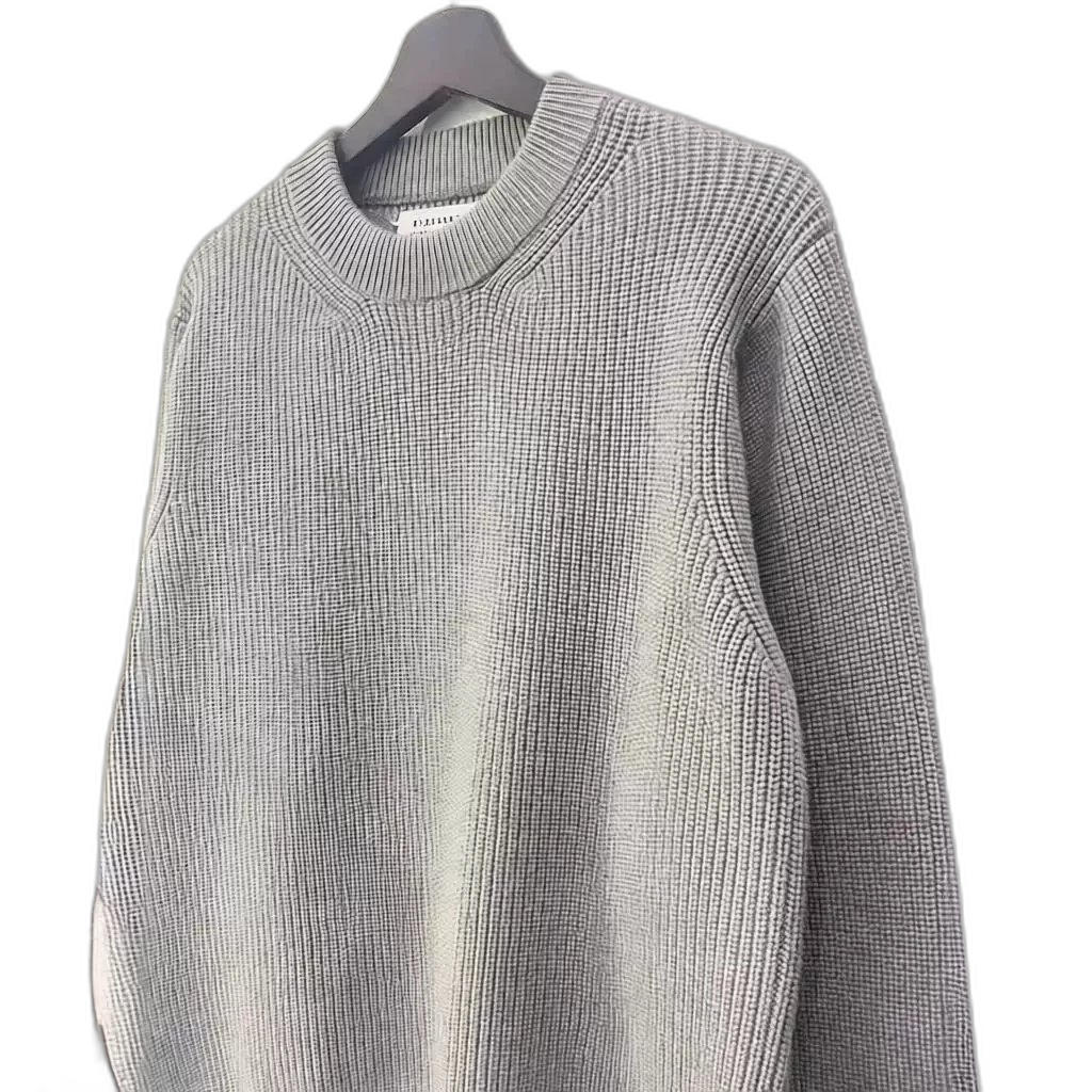 Four-corner stitching style 27YL solid color four-corner logo round neck sweater men’s pullover sweater men’s and women’s original