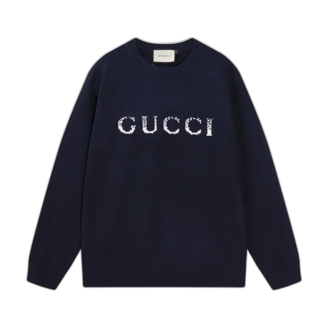 2025 autumn and winter new trendy brand letter full body logo round neck knitted sweater men’s and women’s loose casual top