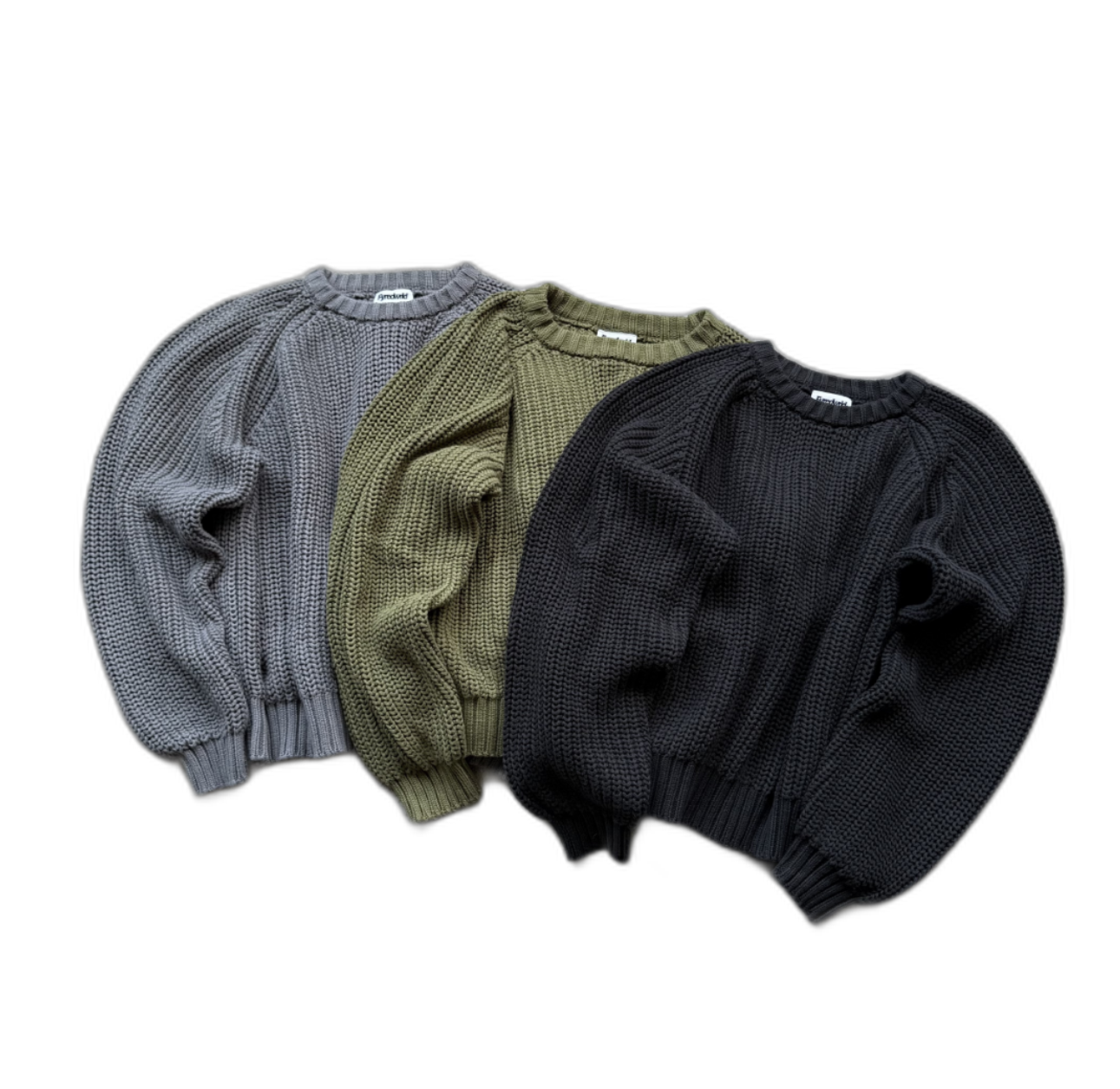 Fyredwrld comfortable breathable stretch thick knit sweater “three stitches”