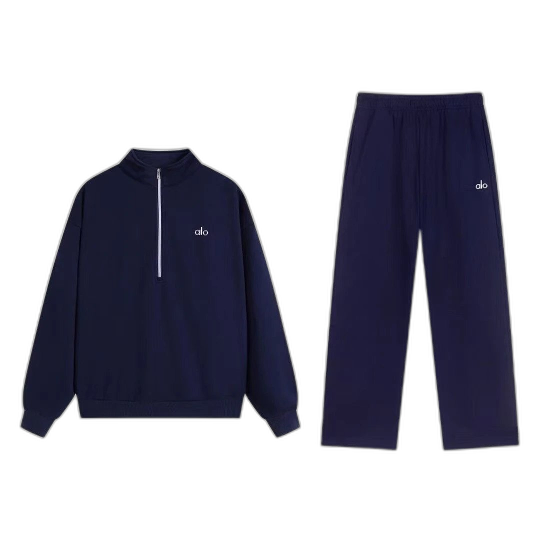 2025 Overseas Aloha High Quality A10 Suit Half Zipper Straight Pants Sports and Leisure Sweatshirt Set