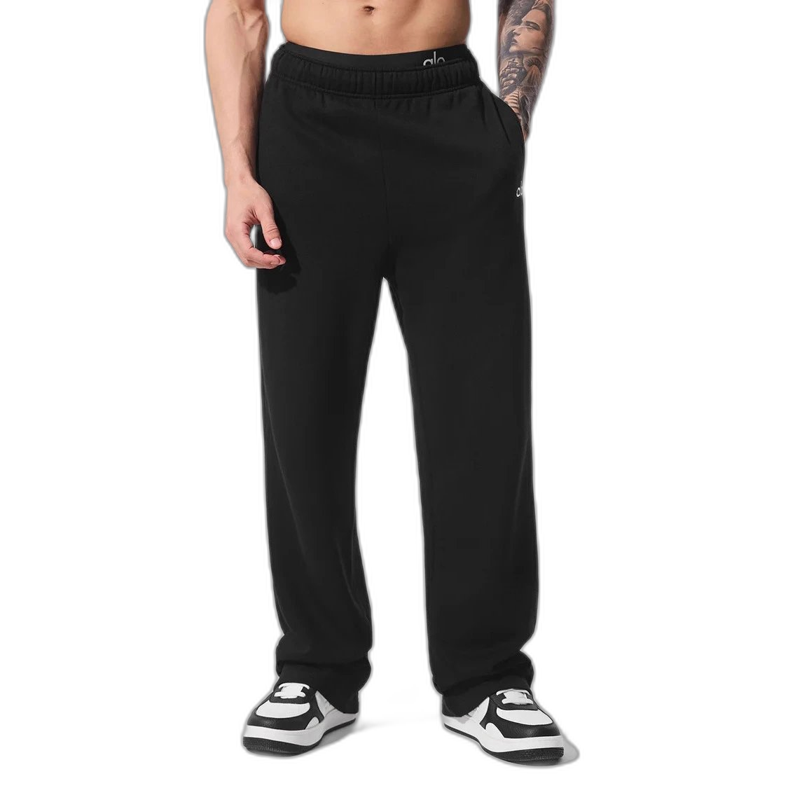 aL yoga 3D standard sweatpants plus velvet loose casual sweatpants windproof and warm straight pants