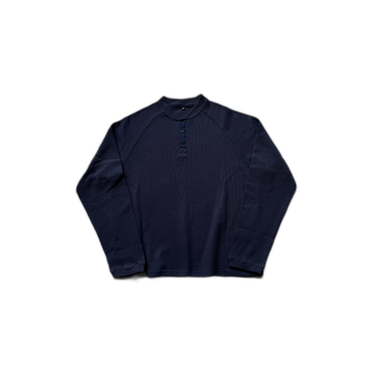 FM navy blue wash waffle long sleeve