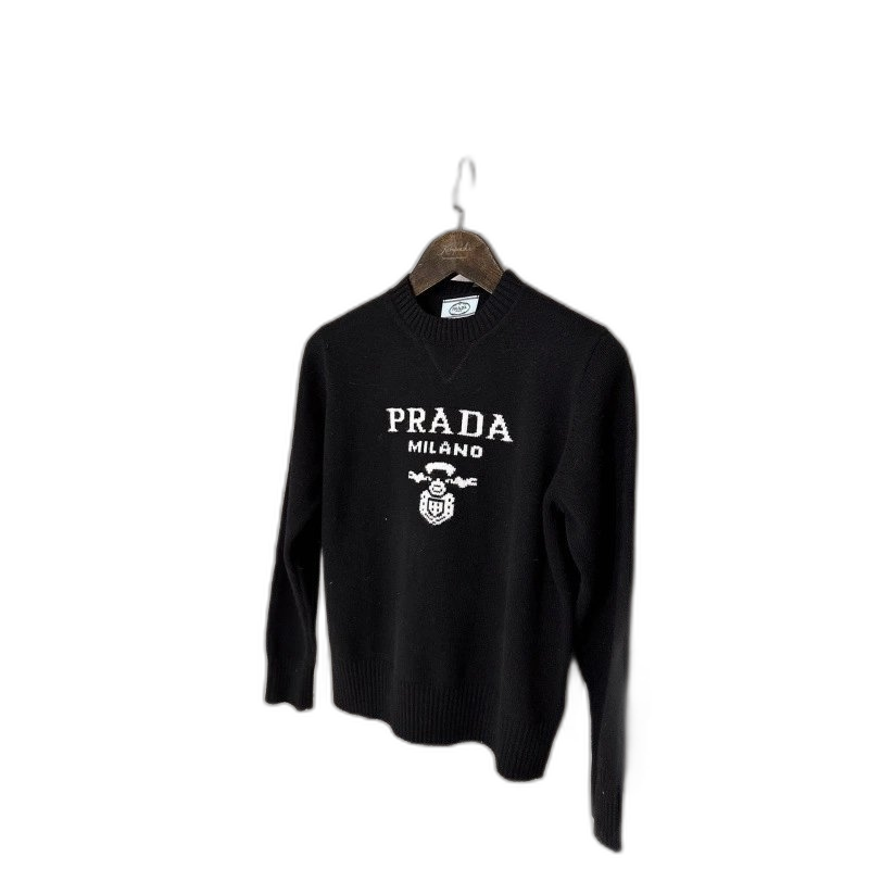 Pfamily 25 autumn and winter new women’s classic letter logo jacquard casual loose and versatile wool sweater