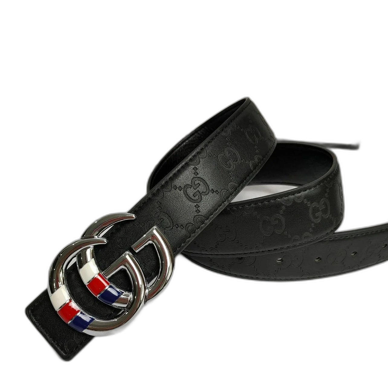 High-end G family buckle belt men’s leather 2024 new embossed belt men’s British first layer cowhide belt