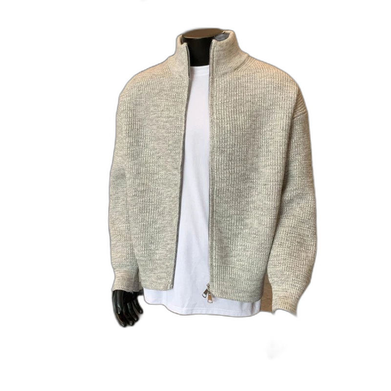 cleanfit zipper sweater men’s autumn Korean laid-back luxury sweater American stand-up collar cardigan jacket
