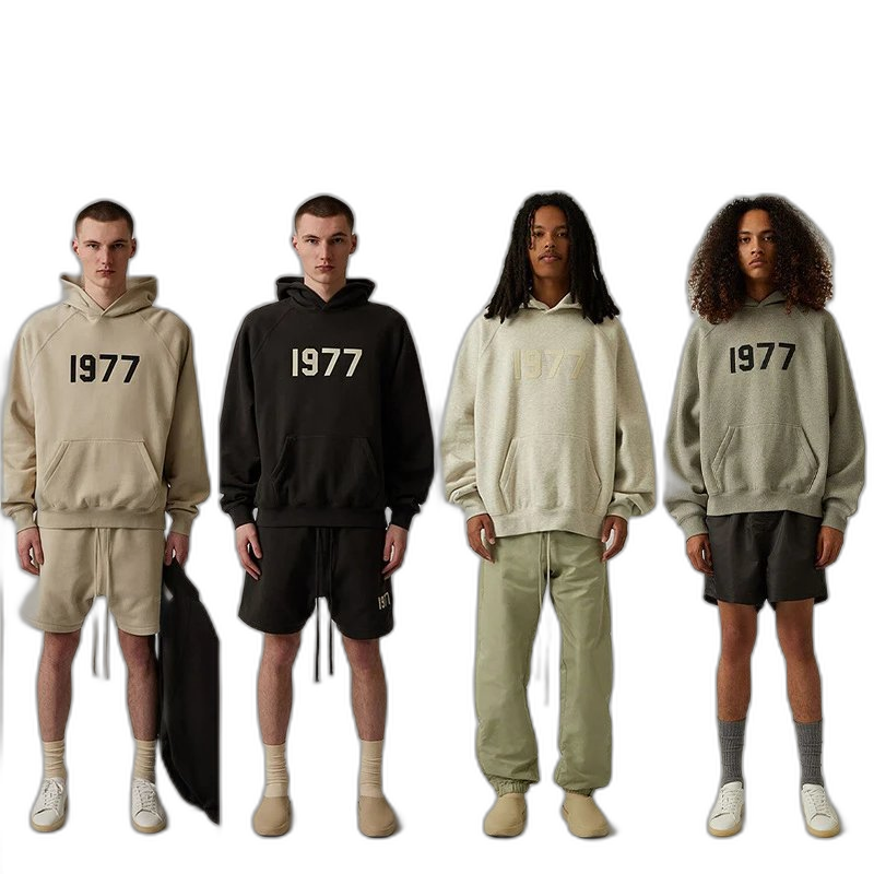 GPZ202SS hooded sweater 1977 flocked ESSFOG new fleece trendy brand cross-border hot sale