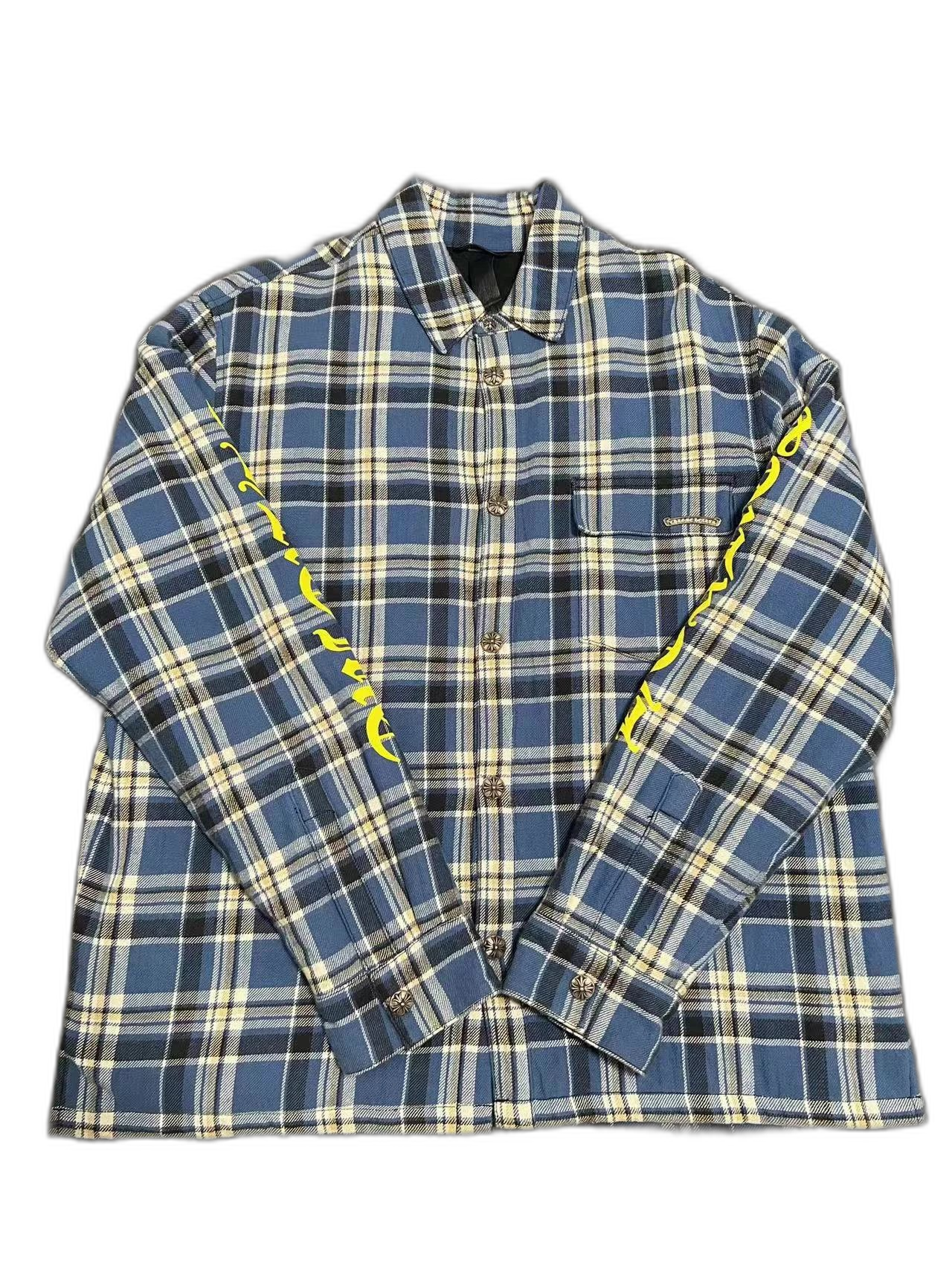 (In stock) Autonomous double 12-channel crochet padded jacket chrome Sanskrit flower arm green plaid shirt padded jacket in stock, no after-sales