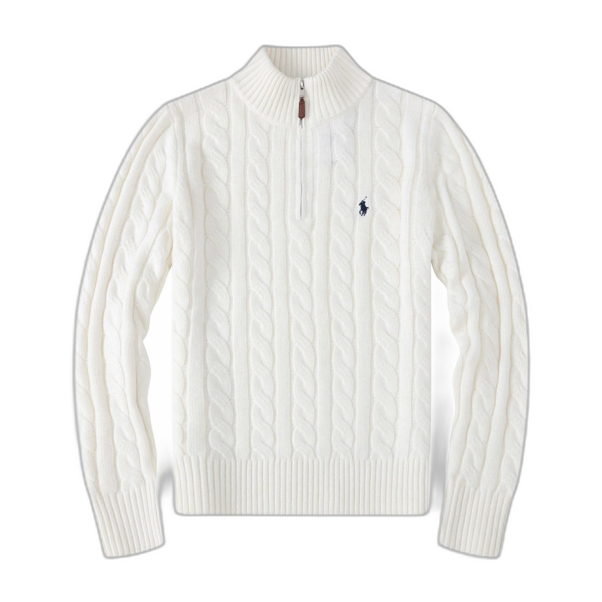 Pony men’s autumn and winter cardigan sweater men’s stand-up collar half-height zipper twist knit sweater