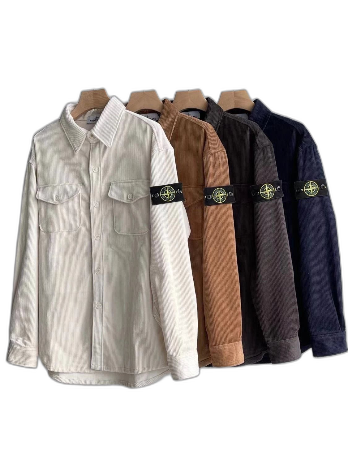 Spring and autumn corduroy jacket retro loose casual all-match shirt long sleeve unisex high street fashion