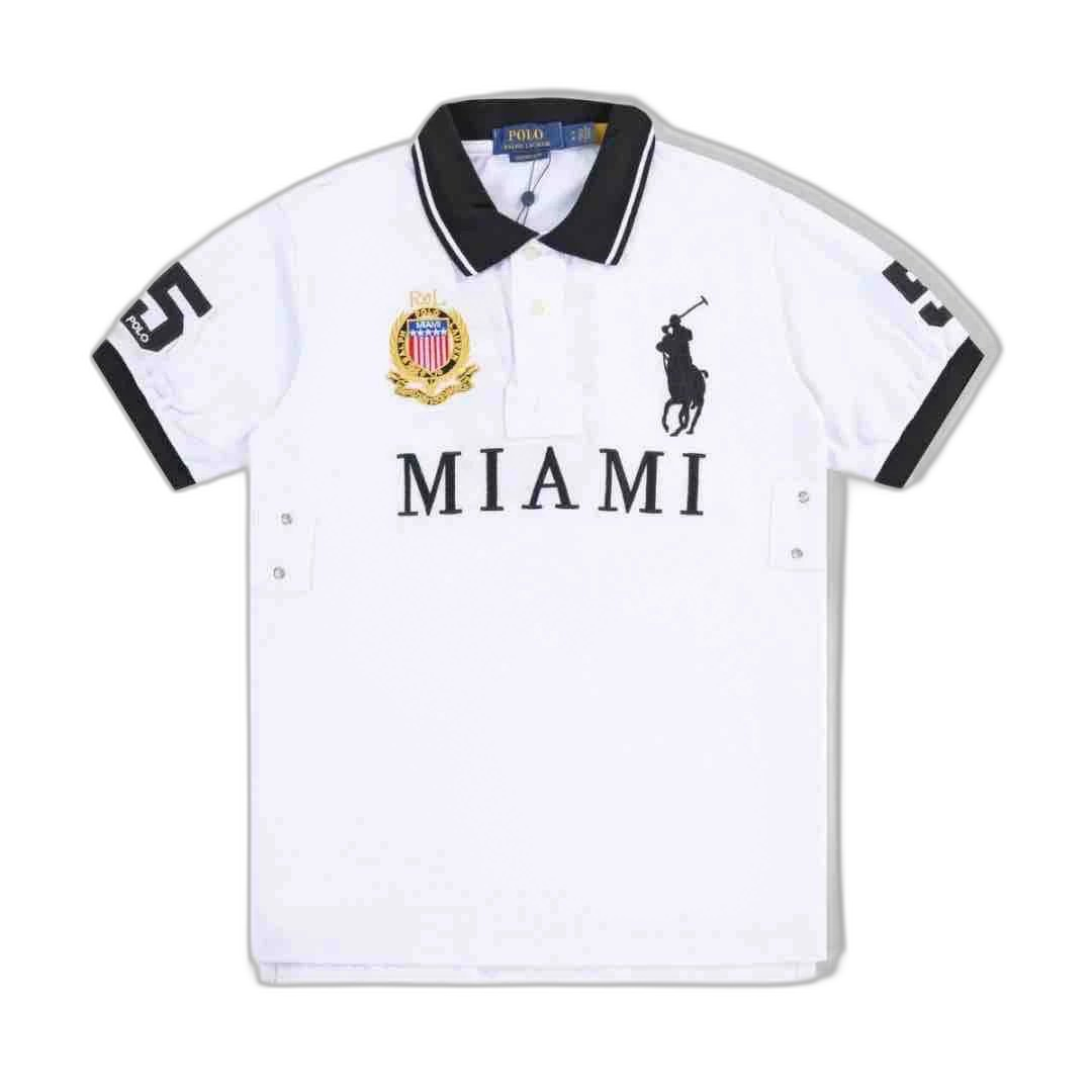 Popular summer lapel embroidery Malaysian urban casual plus size top t-shirt short sleeve