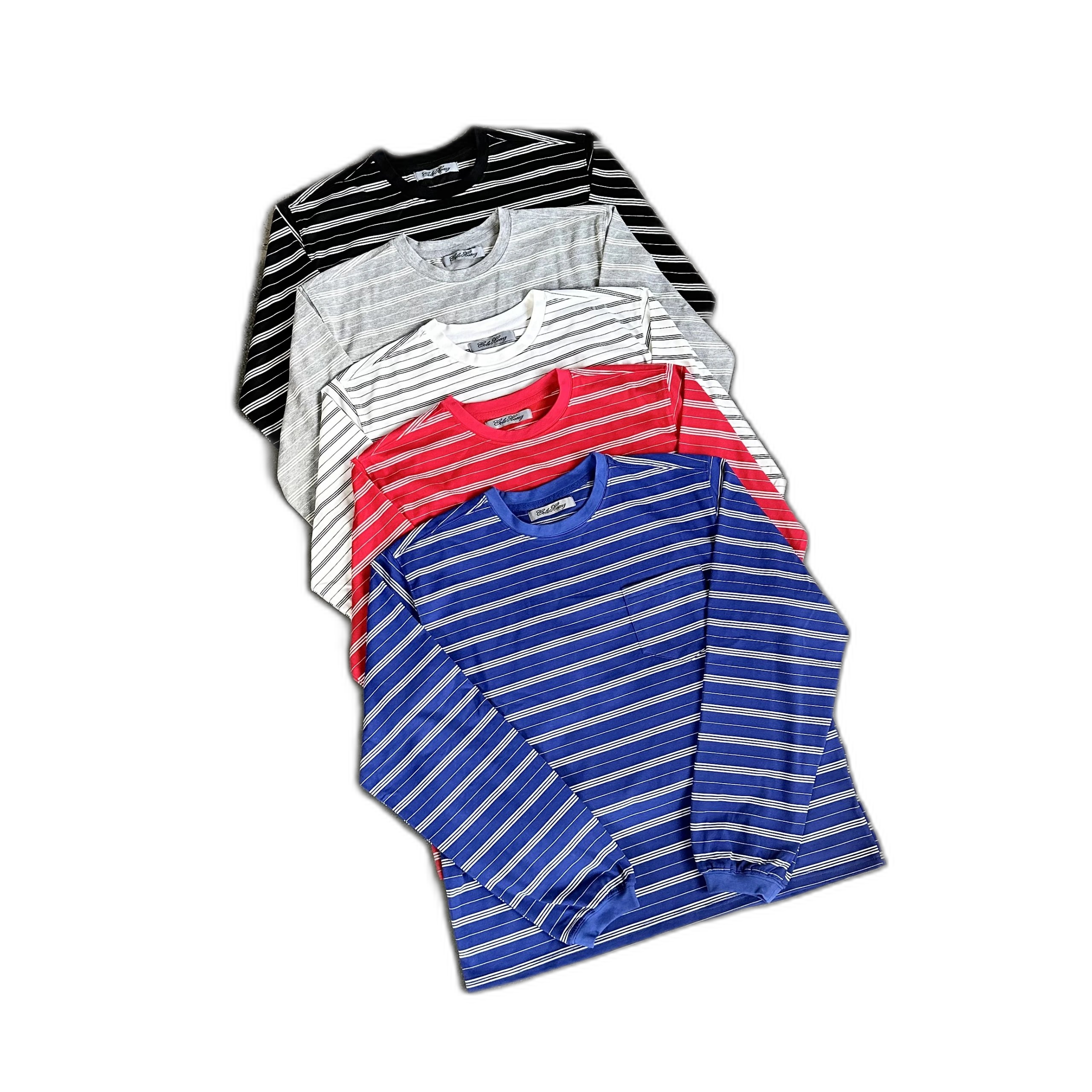 T-CH five-color Henry stripe long sleeve T