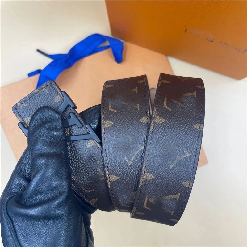 Cross-border classic V plaid men’s belt smooth buckle belt trendy casual jeans belt in stock
